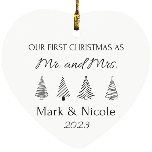 Our First Christmas as Mr. and Mrs. - Heart