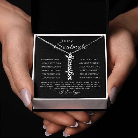 To My Soulmate | Personalized Vertical Name Necklace