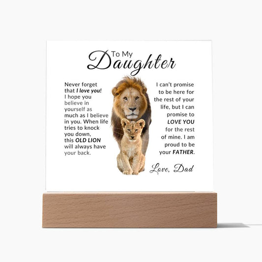 To My Daughter - Lion | Square Acrylic Plaque